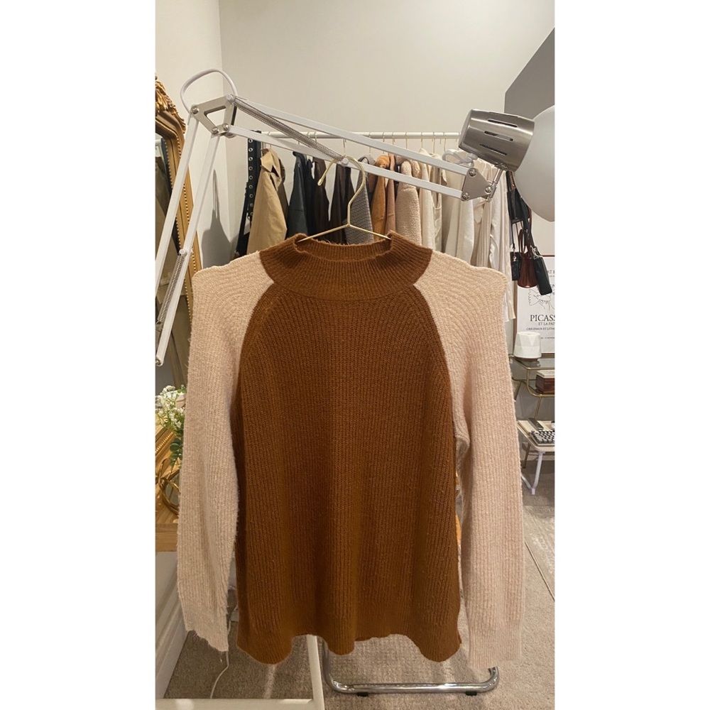 Nordstrom Lush Brown + Cream Sweater